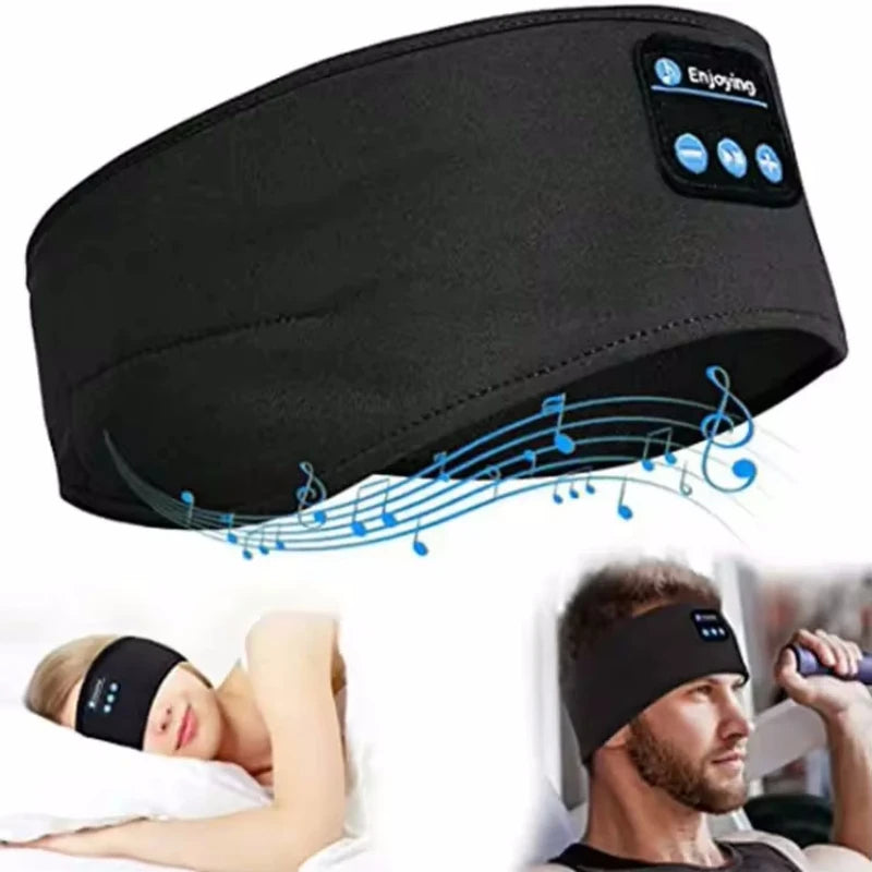 Maschera Per Il Sonno Con Cuffie Bluetooth Wireless Fascia Per Capelli Morbida Elastica Comoda Per Dormire Sul Fianco