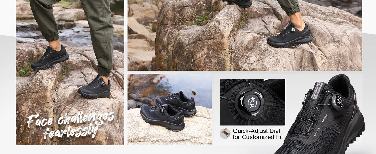 Baasploa Scarpe Da Trekking Uomo Traspiranti In Rete Antiscivolo Elevazione Comfort Outdoor