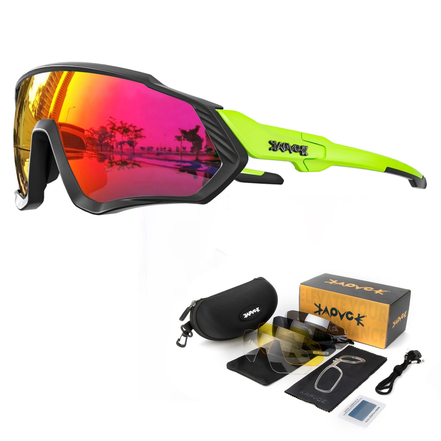 Occhiali Da Ciclismo Polarizzati Kapvoe UV400 Con 5 Lenti Intercambiabili Per Uomo E Donna Unisex Sportivi Da Esterno
