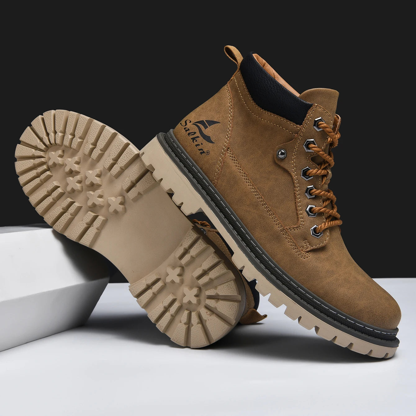 Stivali Da Uomo In Pelle Fatti A Mano Per Lavoro E Trekking Outdoor Antiscivolo Invernali