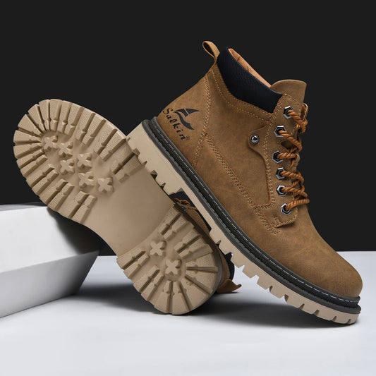 Stivali Da Uomo In Pelle Fatti A Mano Per Lavoro E Trekking Outdoor Antiscivolo Invernali