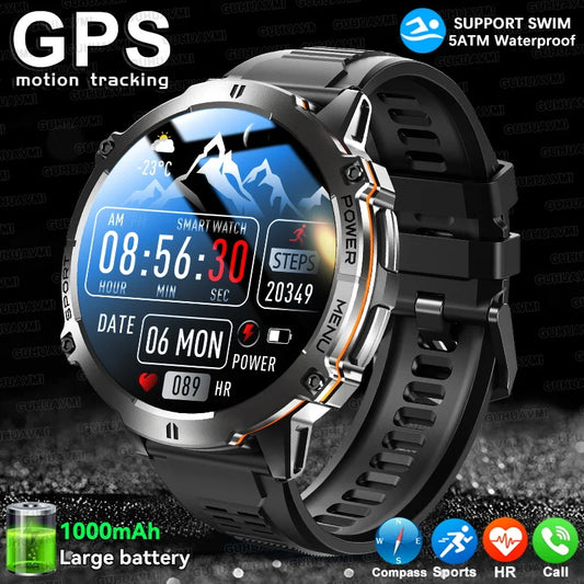 Smartwatch Da Uomo Militare T Rex 3 2025 HD AMOLED Chiamata Bluetooth Impermeabile 10 ATM 1000mAh Fitness All Aperto