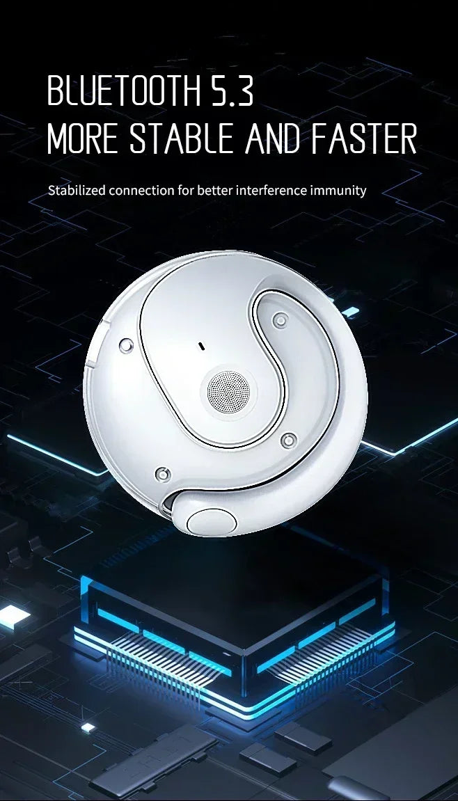 Cuffie Bluetooth Wireless TWS Con Gancio Per Orecchio Cancellazione Del Rumore Auricolari Stereo Bluetooth 5.3 Gaming