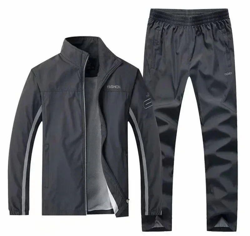 Tuta Sportiva Uomo 2 Pezzi Giacca Con Zip Pantaloni Vita Elastica Allenamento Pallacanestro