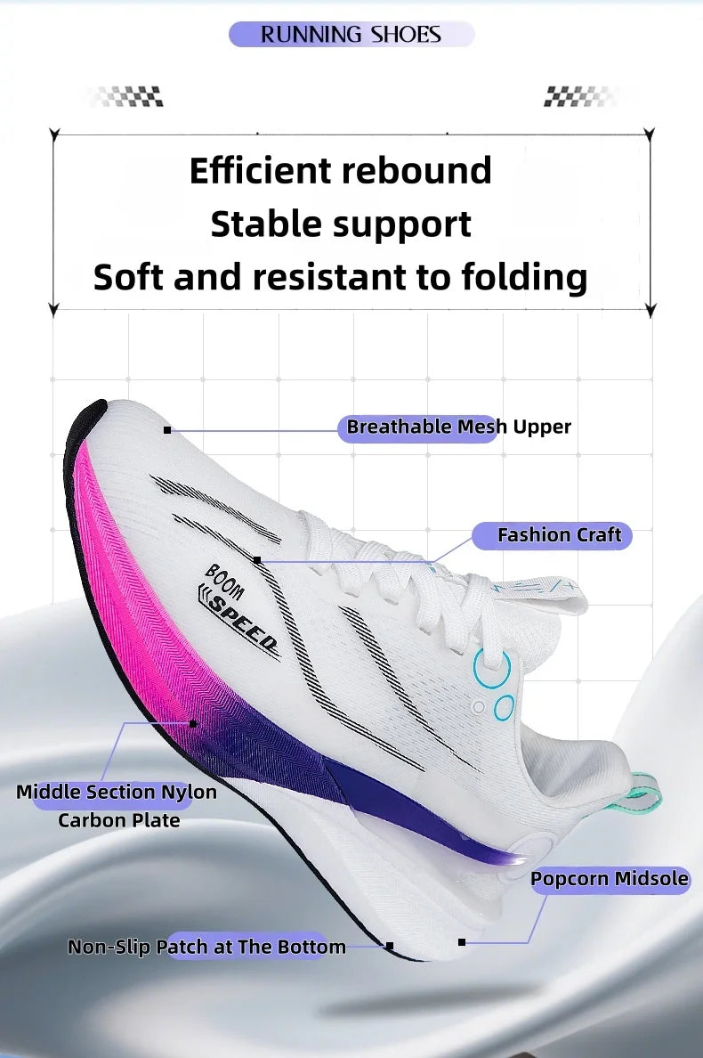 Scarpe Da Corsa Professionali Per Maratona In Carbonio Unisex Ultraleggere Con Assorbimento Degli Urti E Supporto Stabile