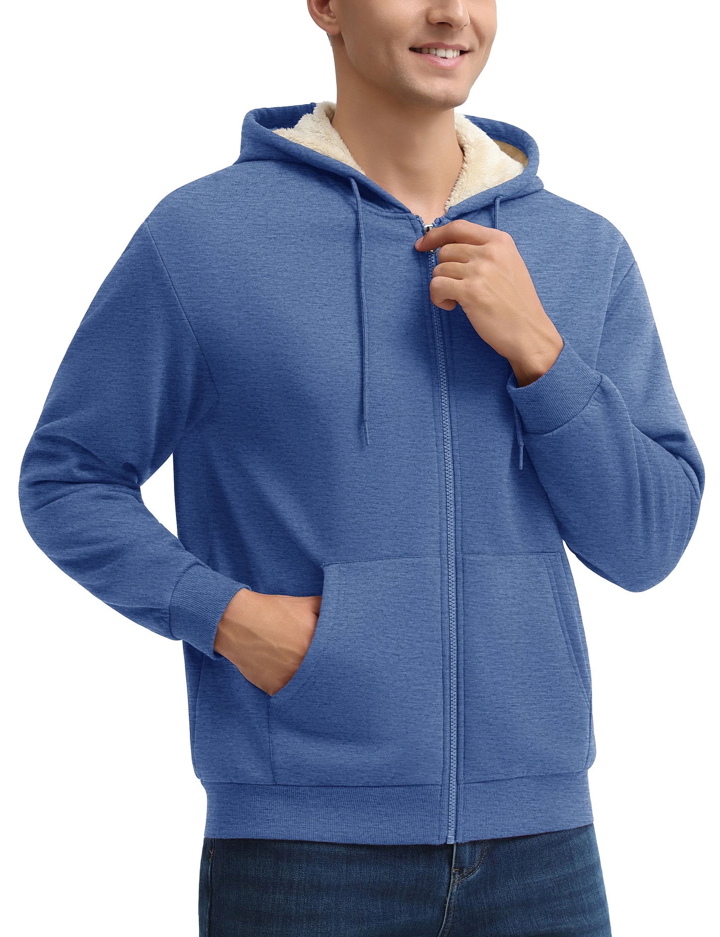 Tacvasen Felpa Con Cappuccio Da Uomo Zip Fodera Sherpa Invernale Pile Spesso Caldo Capispalla Casual