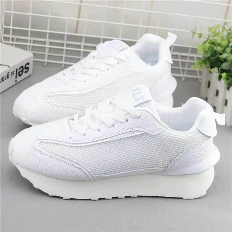 Scarpe Da Ginnastica Casual Uomo Donna Con Piattaforma Maggiorata Traspirante In Pelle Retro