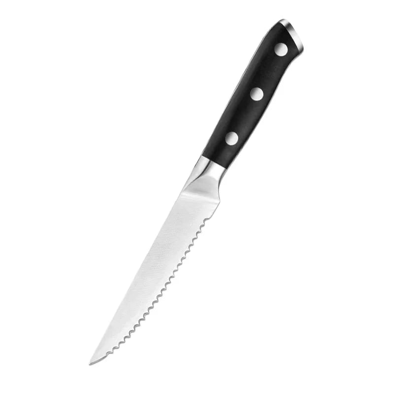 Set Di Coltelli Da Bistecca Seghettati In Acciaio Inox Con Manico In Abs Per Uso Domestico A Tavola 1 2 4 6 Pezzi