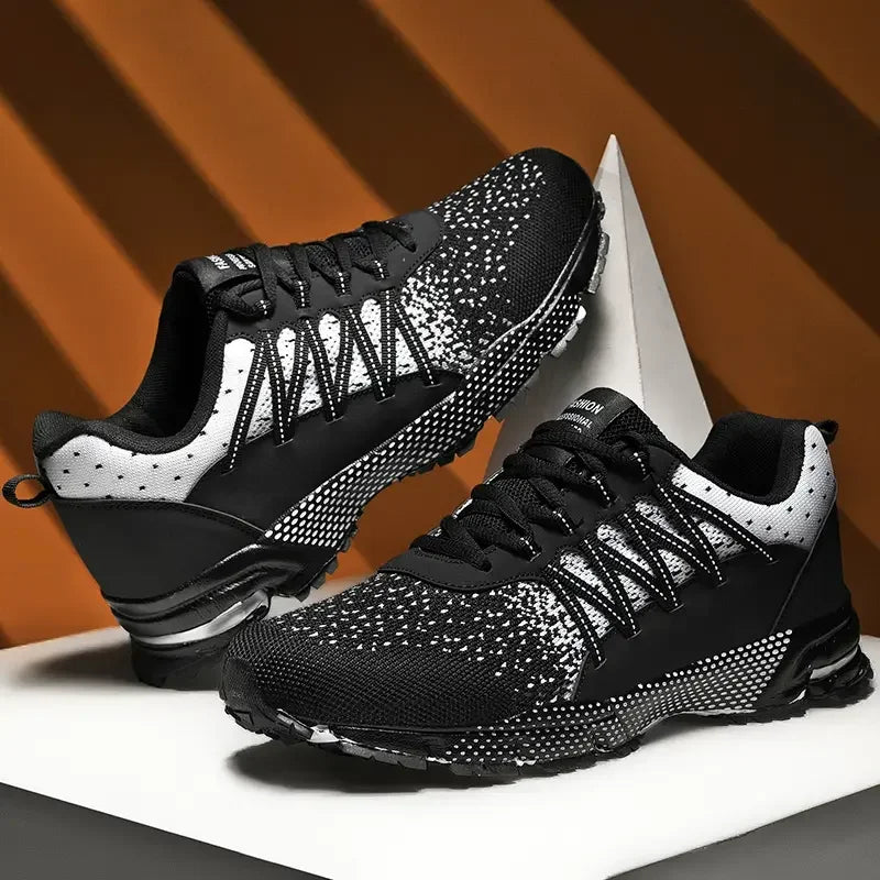 Scarpe Sportive Da Corsa Traspiranti In Mesh Con Suola Spessa Bianco Nero Coreane Per Giovani Passeggio Primavera Estate