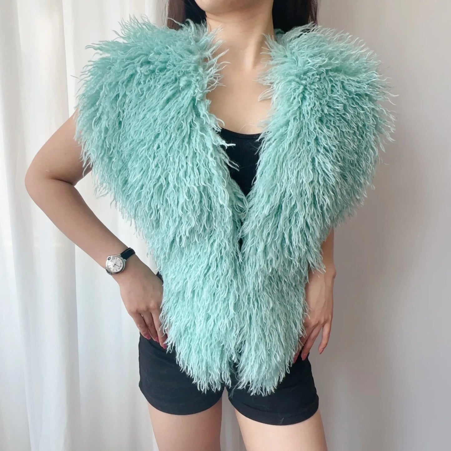 Lanmrem 2025 Gilet Pelliccia Sintetica Donna Imitazione Shearling Chic Autunno Inverno Abbigliamento 2DB4916