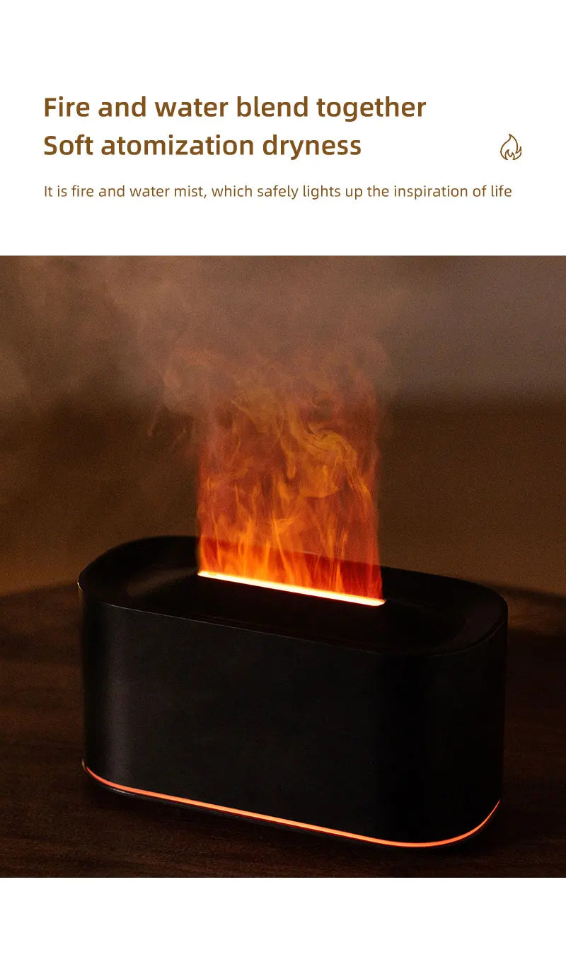 Diffusore Di Aromaterapia Con Effetto Fiamma E Nebbia Fredda Umidificatore Silenzioso Per Casa E Camera Da Letto