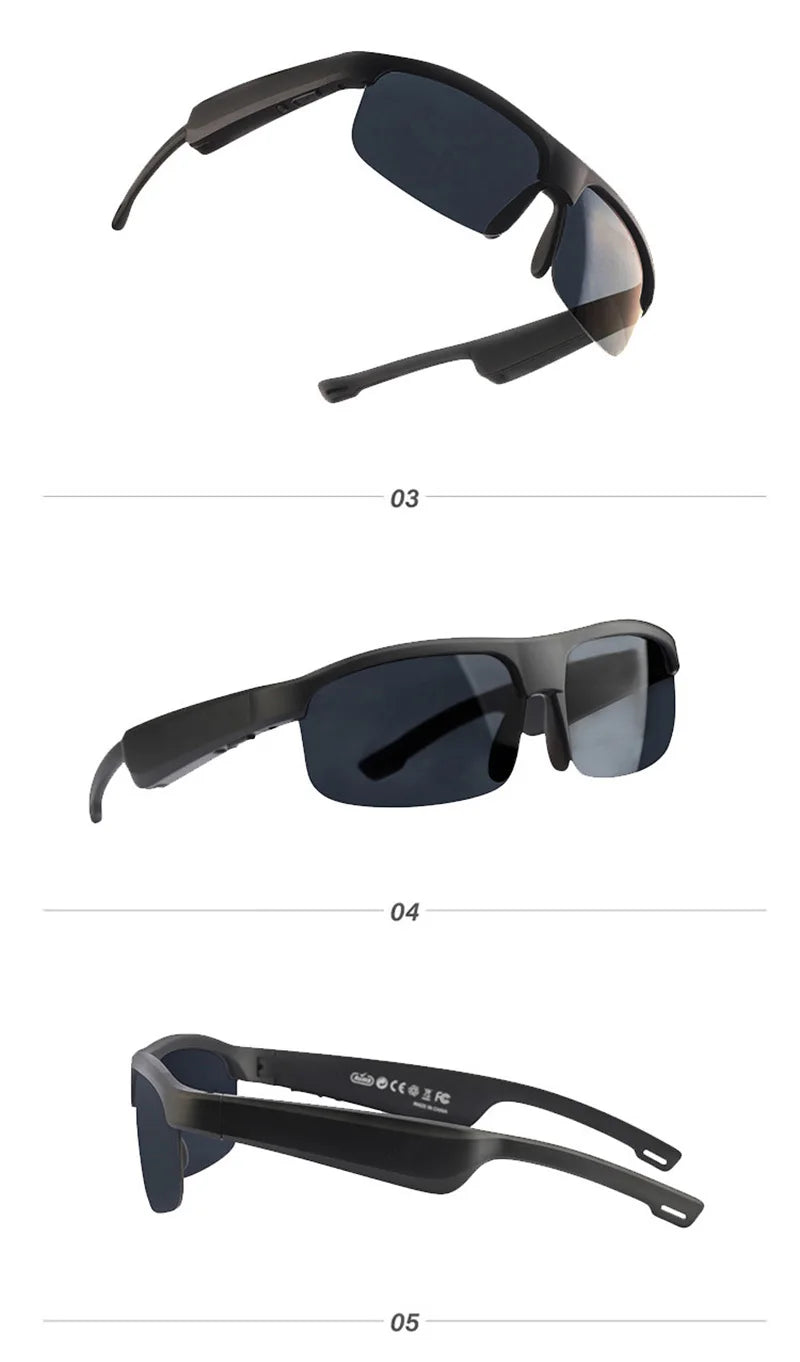 Occhiali Da Sole Intelligenti Con Auricolari Bluetooth M6Pro Nero Conduzione Ossea Per Ciclismo Guida Lungo Raggio