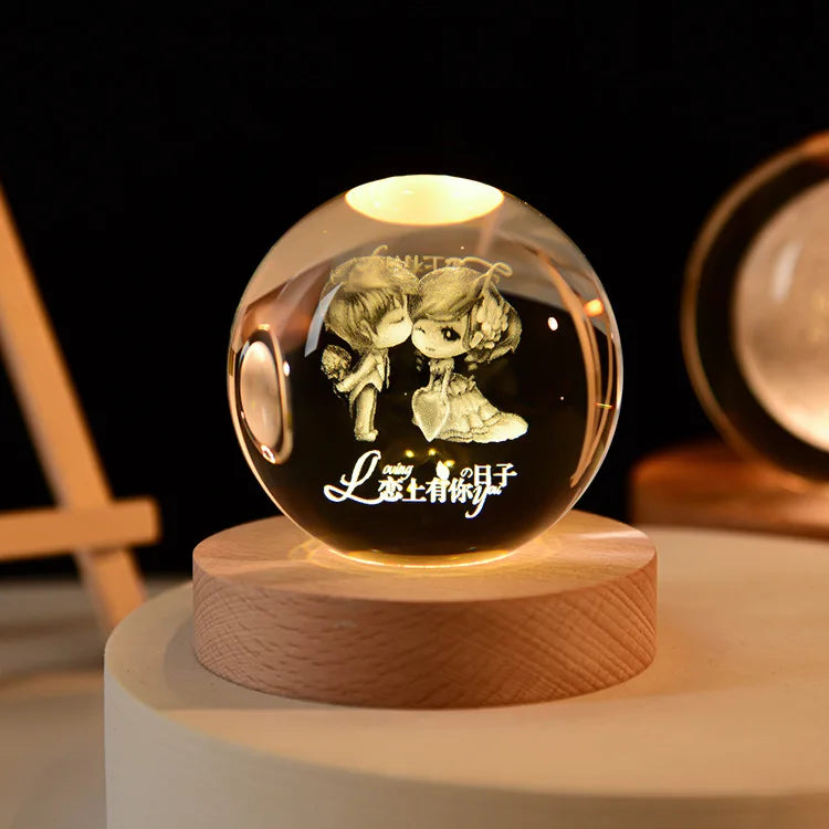 Sfera Di Cristallo 3D Del Sistema Solare Incisa Al Laser Globo Astronomia Regalo E Decorazione Per Casa