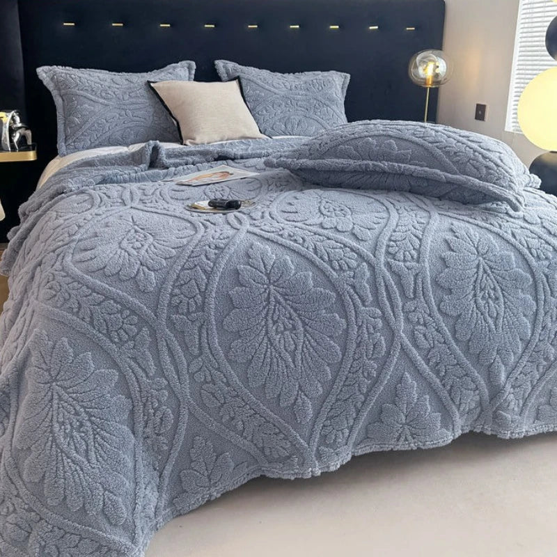 Coperta Stampata Floreale 3D In Stile Europeo Pile Di Corallo Spesso Per Inverno Calda Trapunta Facile Da Mantenere