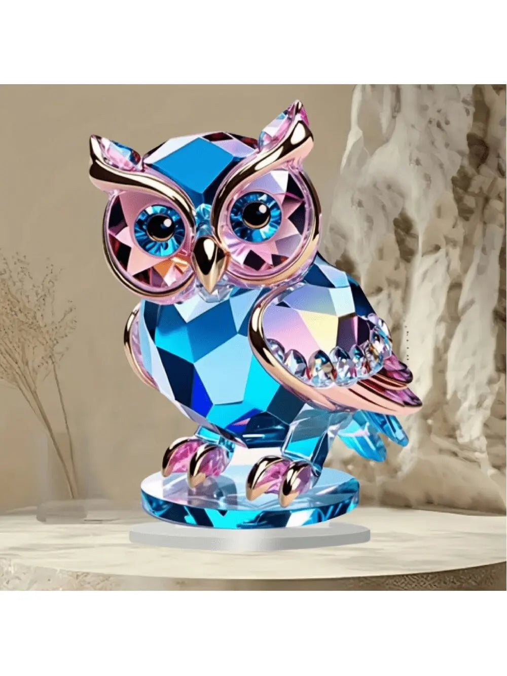 Gufo Di Plastica Cristallo Decorazione Da Tavolo 15 Cm Per Casa A Tema Animale Ornamento Pratico E Conveniente
