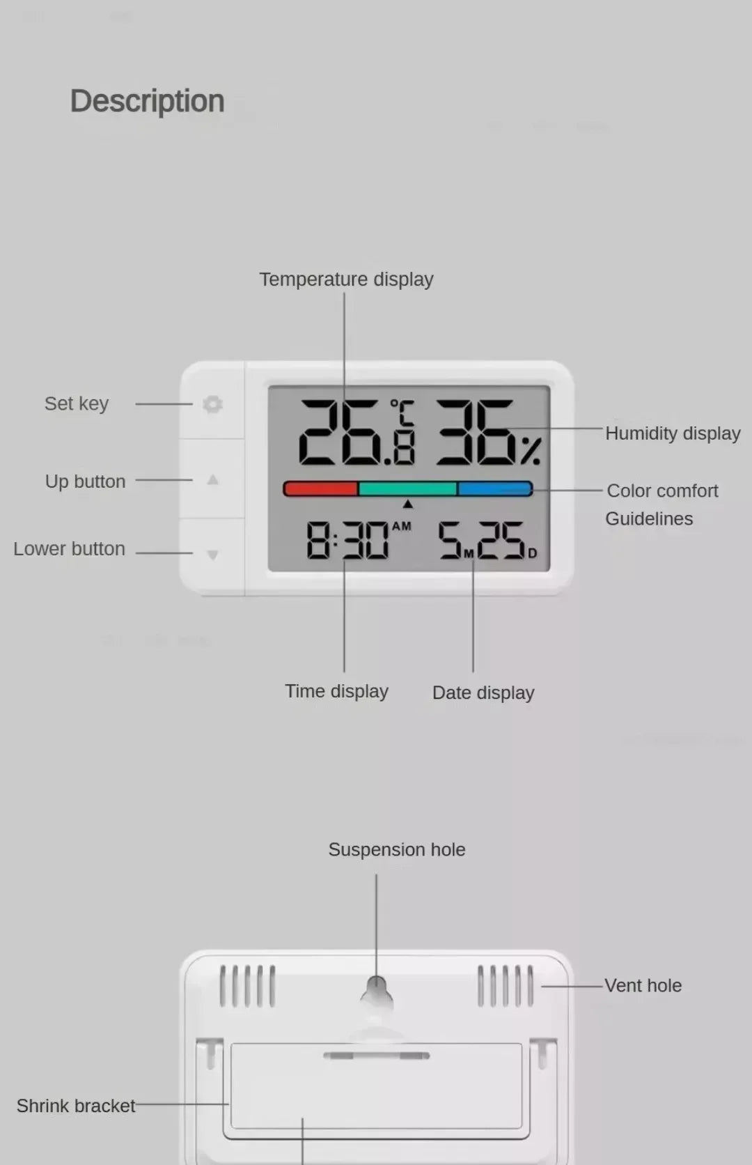 Termometro Igrometro Intelligente MiaoMiaoCe Orologio Multifunzione Con Display Digitale Stazione Meteo Per Casa