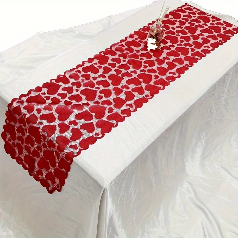 Runner Da Tavolo A Forma Di Cuore In Pizzo Rosso Decorazione Per La Casa San Valentino Decorazione Natalizia