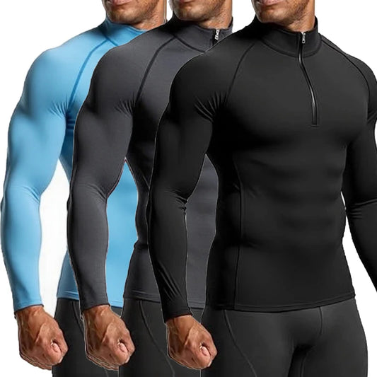 Maglietta Da Uomo A Maniche Lunghe In Compressione Per Palestra Allenamento Corsa Fitness Abbigliamento Sportivo