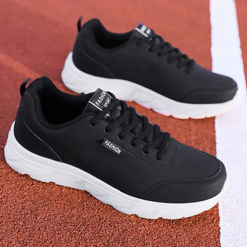 Scarpe da Corsa Uomo Impermeabili in Pelle Sneakers Sportive da Esterno Leggere per Passeggiata e Running