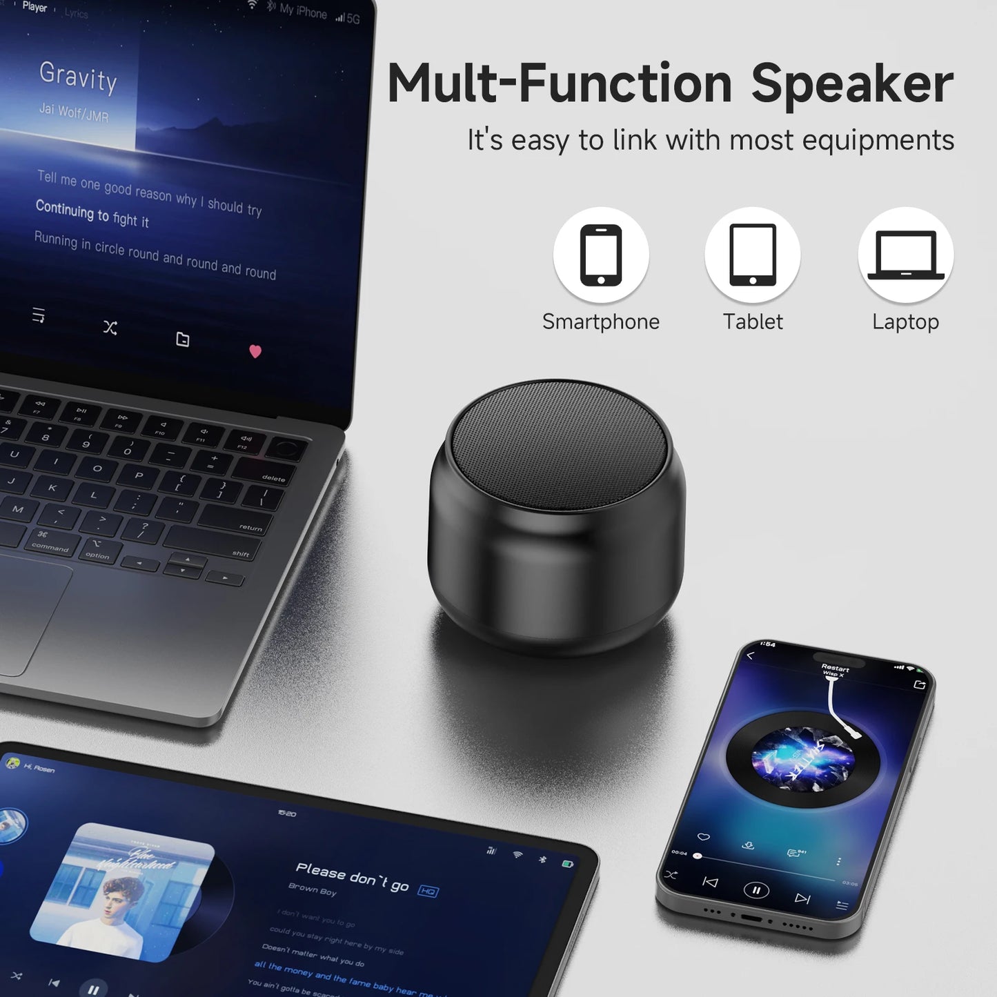Mini Altoparlante Portatile Wireless Con Ricarica USB Stereo HD E Bassi Potenti Ideale Per Eventi All'Aperto