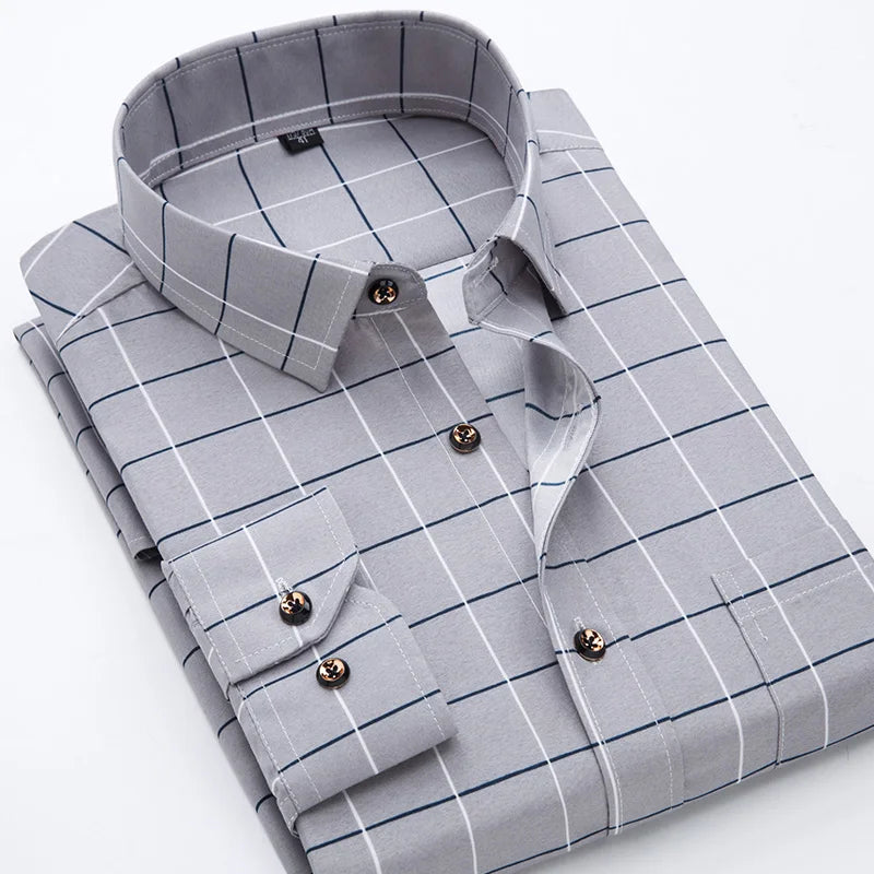 Camicia Da Uomo Maniche Lunghe Stampa Color Block Elasticizzata Con Bottoni Per Vacanze Estive In Spiaggia