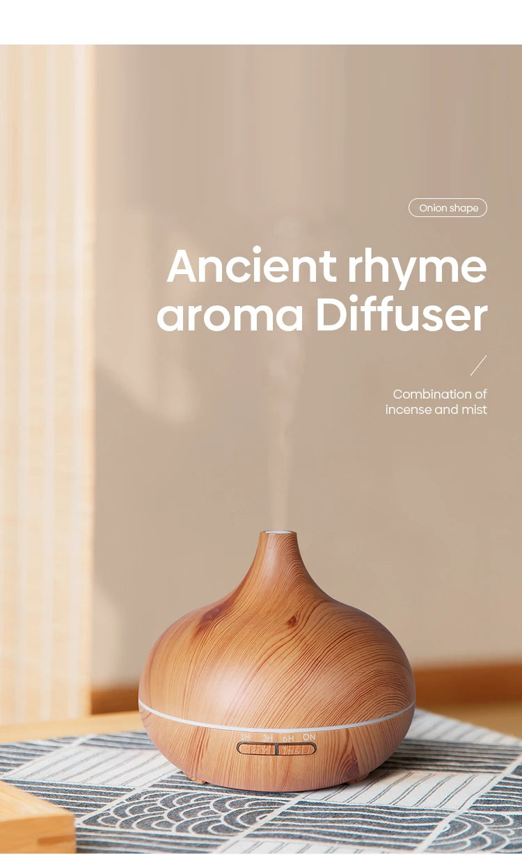 Umidificatore Ad Ultrasuoni Con Telecomando Per Diffusore Di Oli Essenziali Per Aromaterapia 550 Ml Con 7 Colori Di Luce