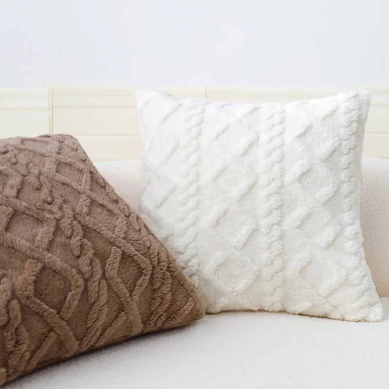 Fodera Per Cuscino In Peluche Geometrica 45x45 Cm Per Divano Soggiorno Decorativa Per La Casa