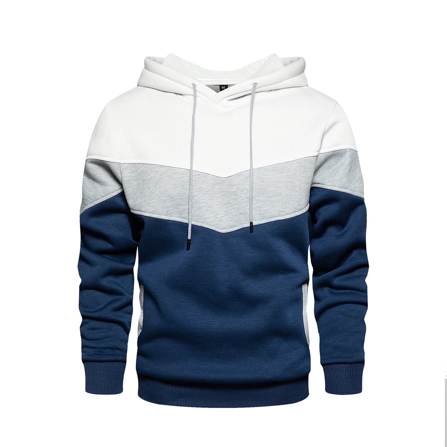 Felpa Patchwork Con Cappuccio Uomo Abbigliamento Casual Ampio Pile Caldo Streetwear Autunno Inverno Sportivo