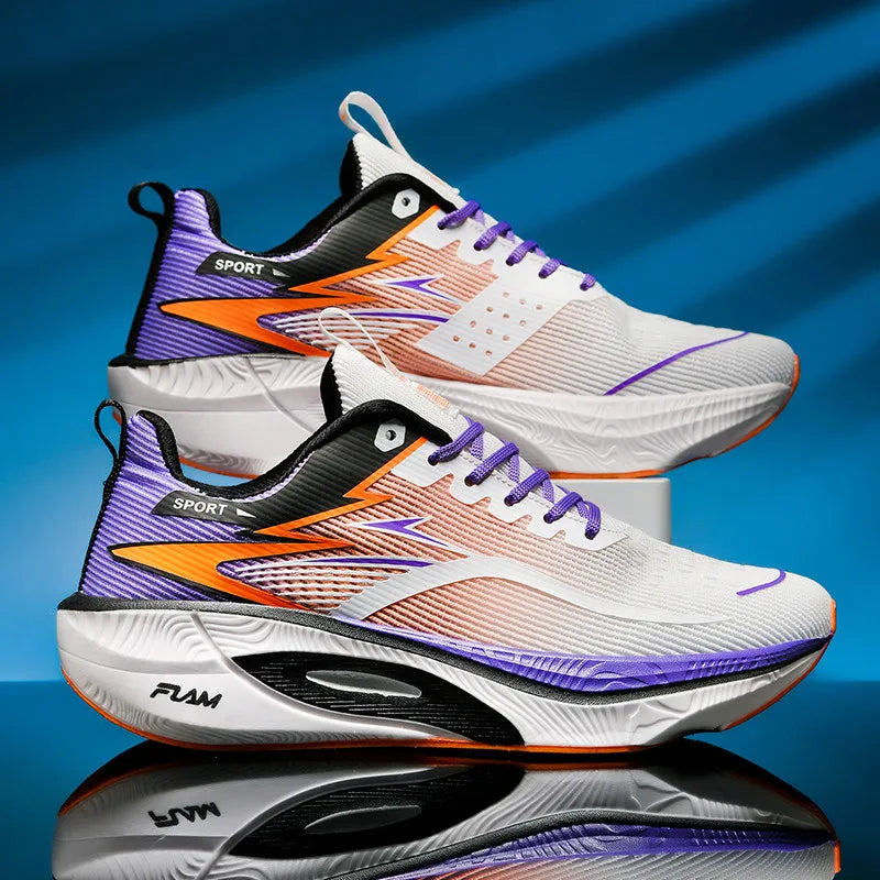 Scarpe Da Corsa Marathon Uomo Traspiranti Leggere Con Cuscino Aria Antiscivolo In Carbon Board