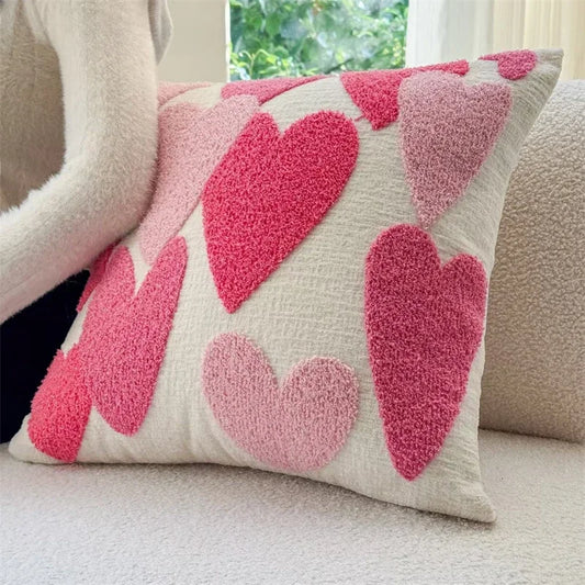 Fodera Cuscino Coppia Rosa Rossa In Ciniglia Ricamo Amore San Valentino Fodere Decorativi Cuscini Casa Moderna 45x45 Cm