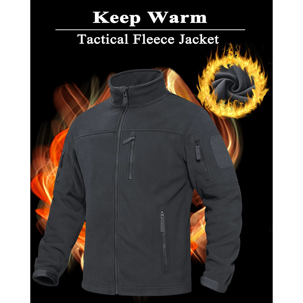 Tacvasen Giacca In Pile Da Uomo Caldo Antivento Con Cerniera Completa Tasche Zip Per Trekking E Lavoro All Esterno