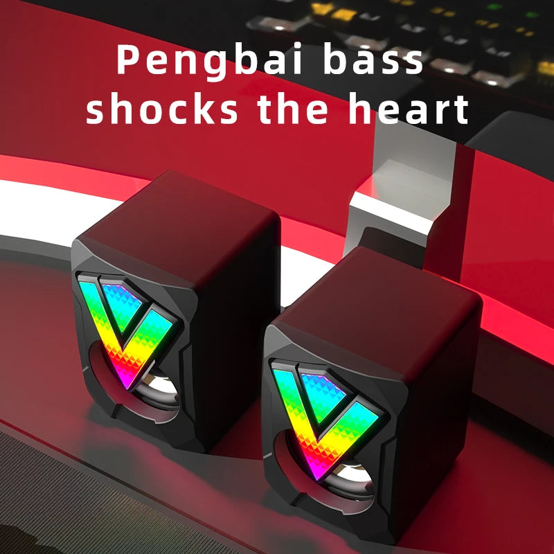 Altoparlanti Da Gioco RGB Cablati Per PC Con Subwoofer Musica Surround Stereo Desktop Computer Mini Altoparlanti