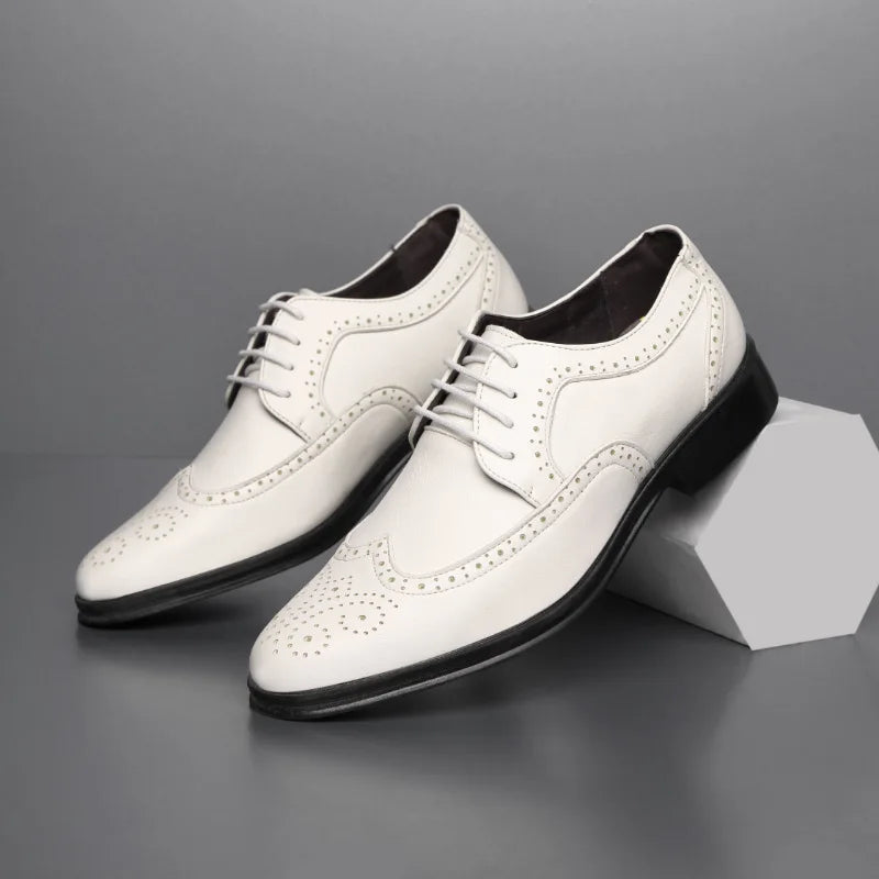 Scarpe Oxford Da Uomo Realizzate A Mano In Vera Pelle Di Vitello Brogue Eleganti Classiche Da Lavoro