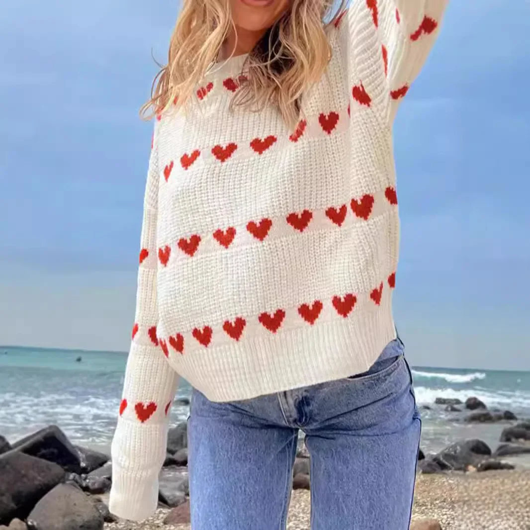 Maglioni Lavorati A Maglia Per Donne In Due Colori Jacquard Collo Rotondo Pullover Trend 2026 Nuovi