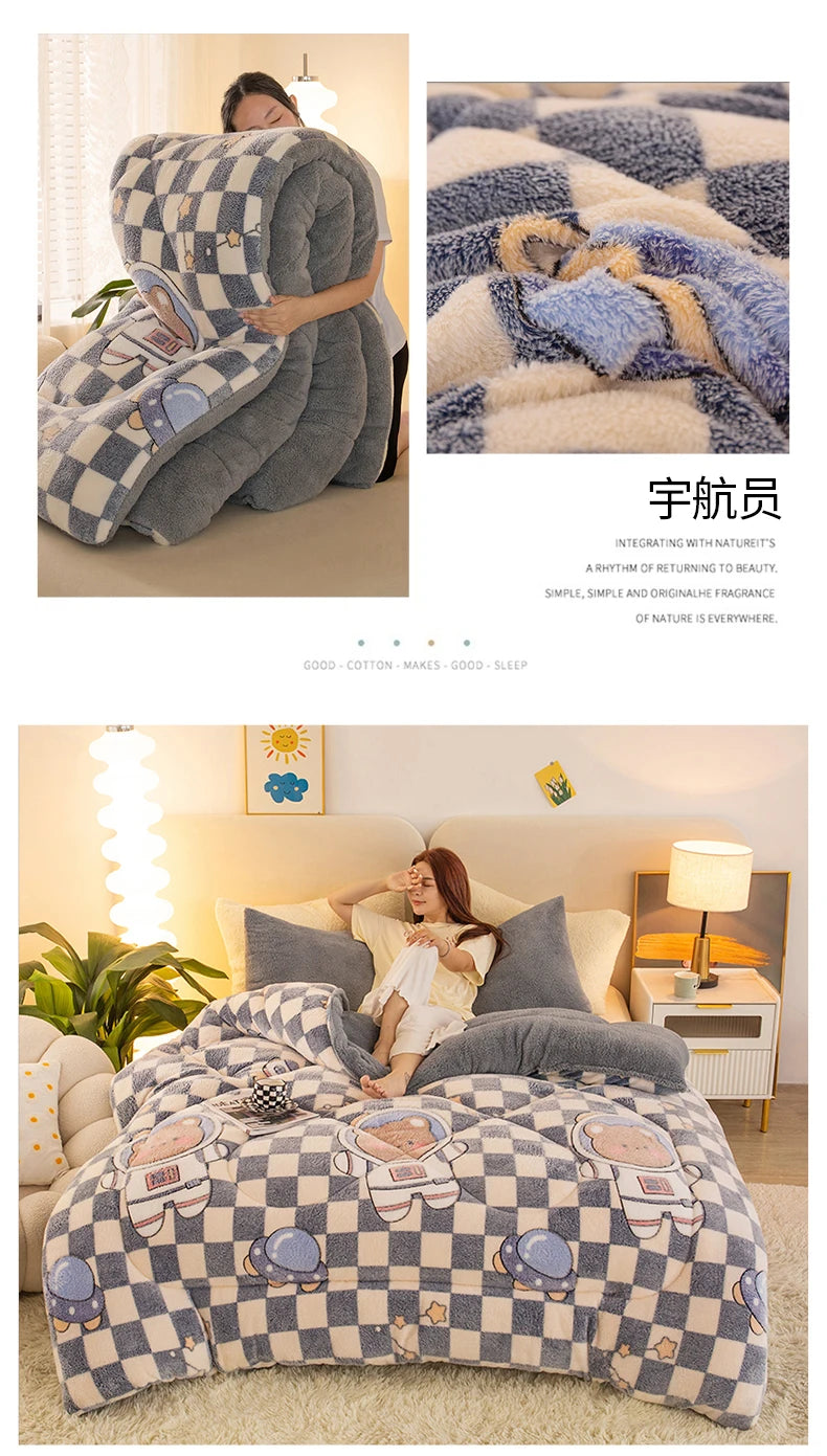 Coperta Super Spessa Inverno Autunno Taglia Queen Peluche Antistatica Morbida Confortevole Pile Coral Fleece Poliestere