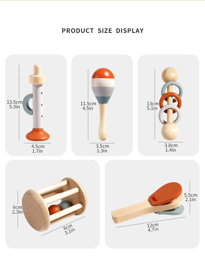 Set Strumenti Musicali Per Bambini In Legno Montessori Xilofono E Tamburo Regalo Educativo Per Età Prescolare 3 6 Anni