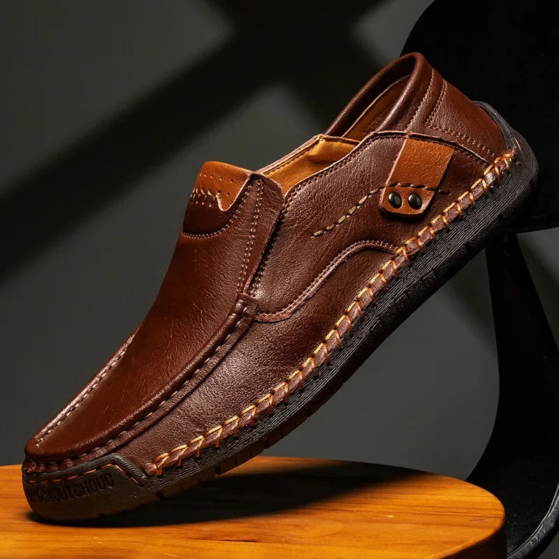 Mocassini Da Uomo Slip Traspiranti Scarpe Da Guida In Vera Pelle Fatte A Mano Eleganti Casual