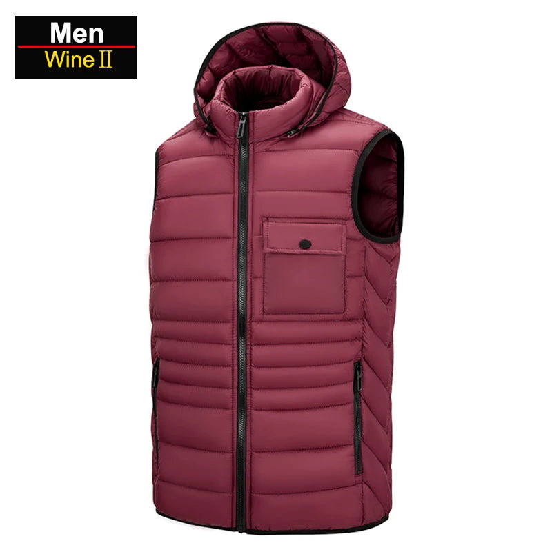 Gilet Termico Impermeabile Uomo CHRLCK per Trekking Campeggio Caccia Sci Pesca Invernale Taglia Grande Caldo e Leggero