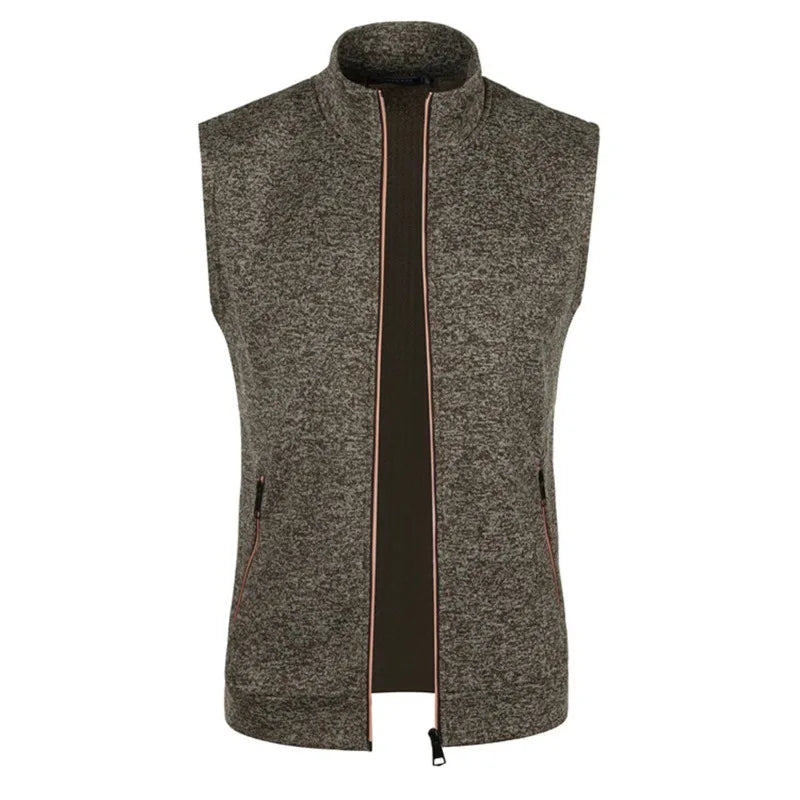 Gilet Senza Maniche Con Cerniera Da Uomo Autunno Traspirante Esterno Streetwear Dolcevita