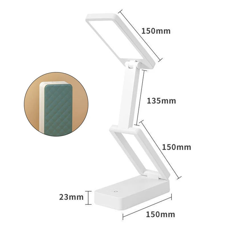 Lampada Da Scrivania LED Pieghevole Con Batteria Ricaricabile Protezione Degli Occhi Per Portatile Grandi Dimensioni