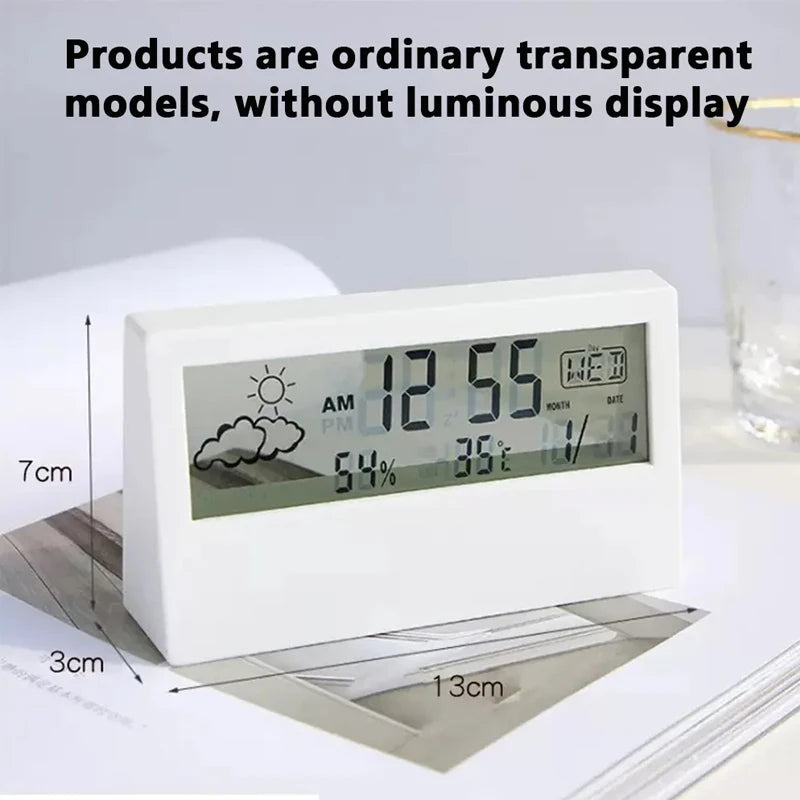 Stazione Meteorologica Domestica Multifunzionale Led Termometro Termoigrometro Orologio Elettronico Con Allarme