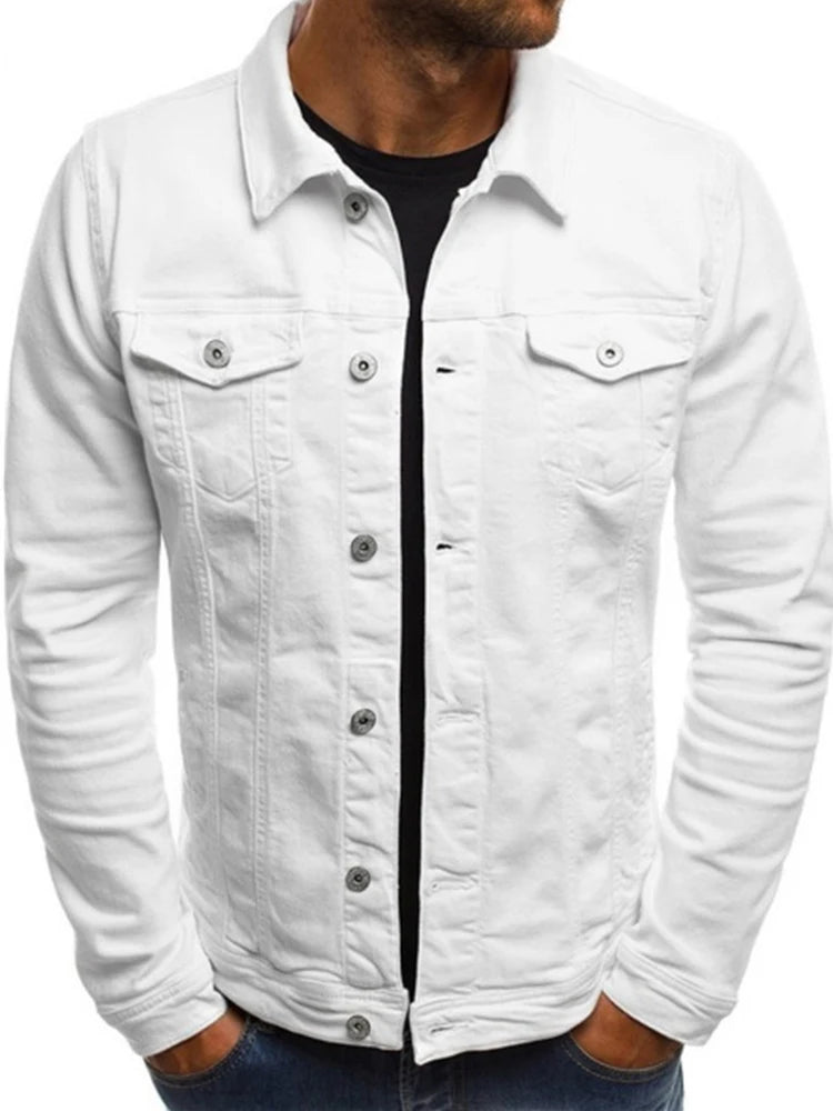 Giacche Jeans Uomo Slim Fit Hip Hop Streetwear Cotone Classico Abbigliamento Maschile Casual