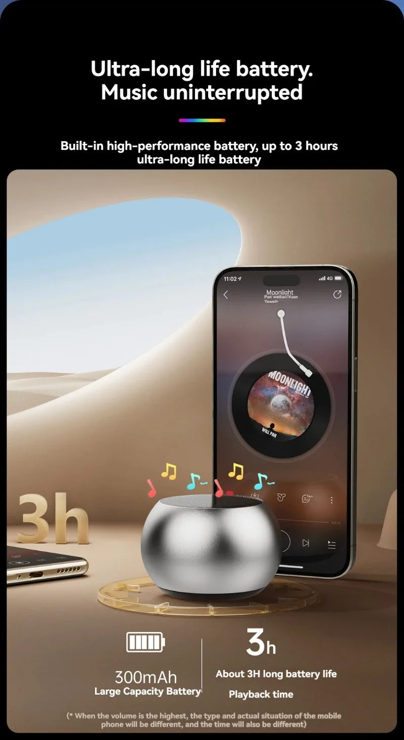 Altoparlante Bluetooth Wireless Portatile Nuovo Subwoofer Robusto In Metallo Per Esterno e Ufficio