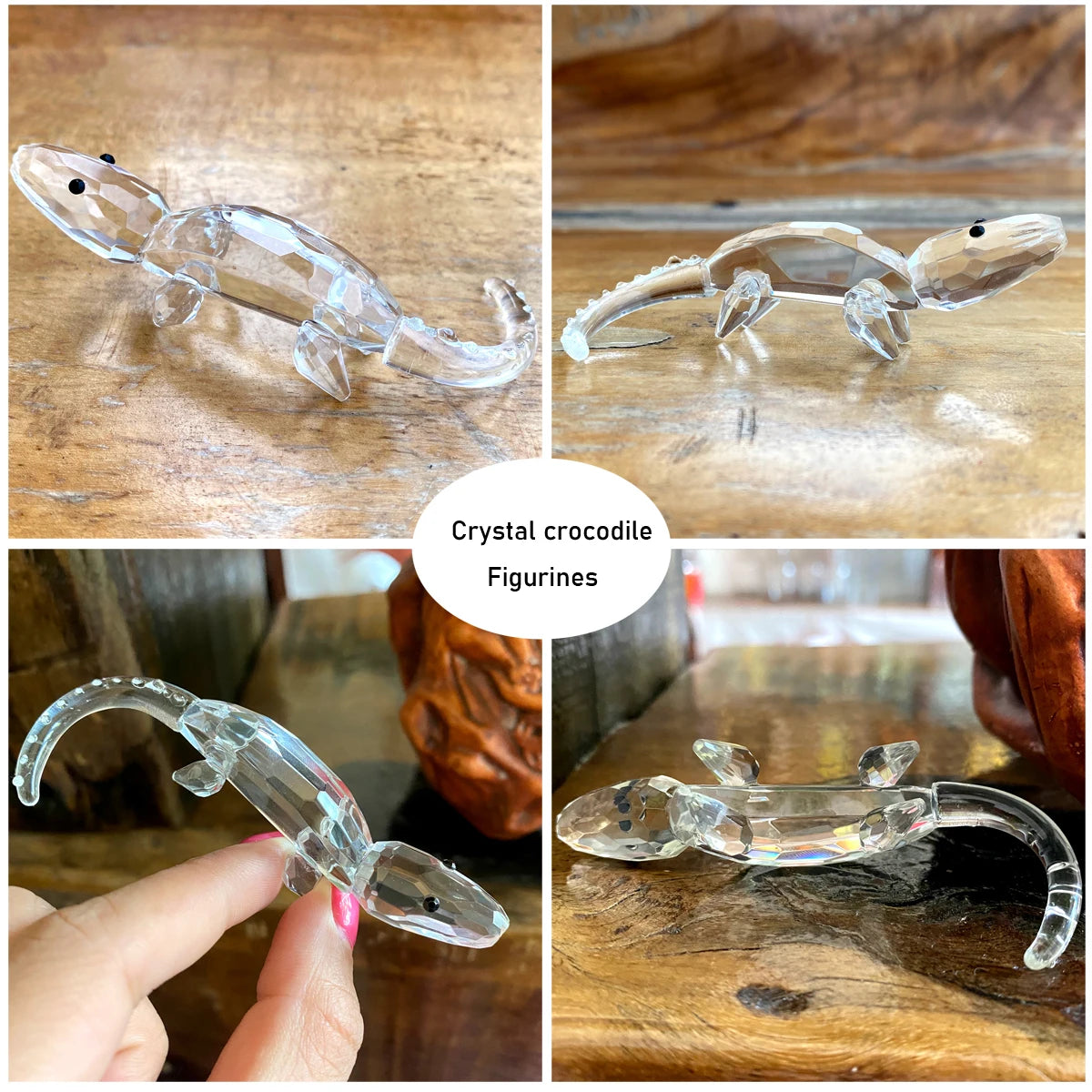 30 Cristallo Trasparente Figurine Animali Carini Scultura in Vetro Decorazioni Ornamento Tavolo Regalo Natale Bambini