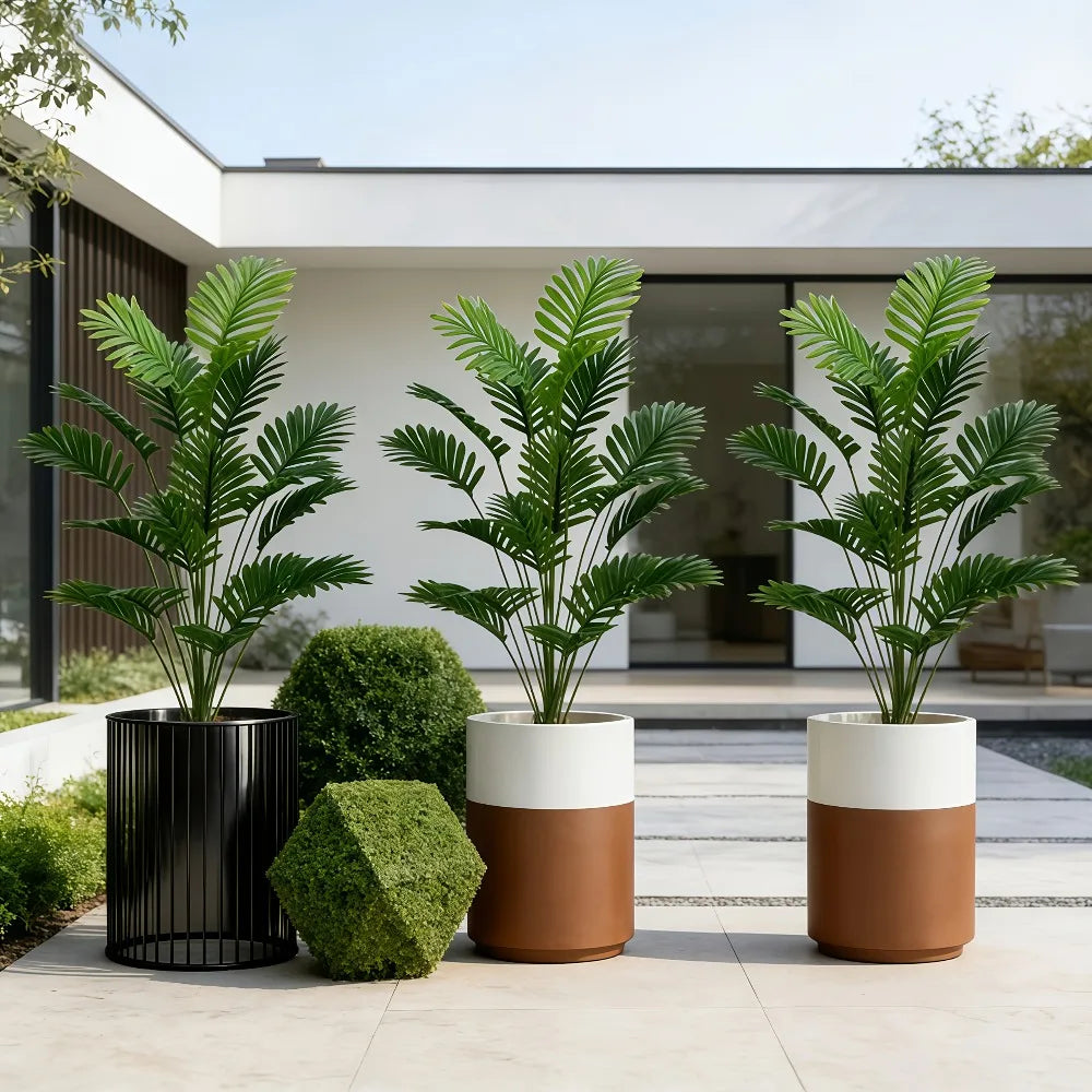 Palma Artificiale Grande 65-128 Cm Con Foglie Piante Finte In Plastica Ramo Monstera Decorazioni Domestiche