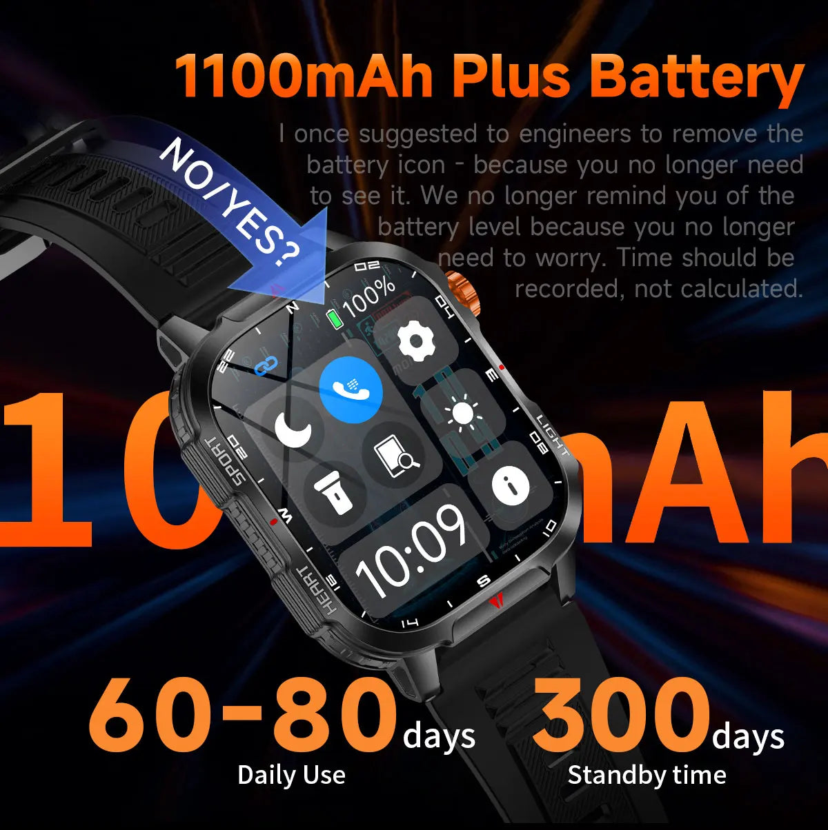 Smartwatch Con Assistente Vocale Schermo HD 2.01 Pollici Chiamata Bluetooth Impermeabile 1100mAh Bussola Esterno