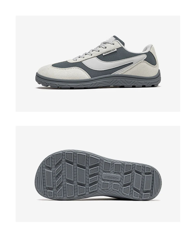 Hobibear Scarpe Larghe a Piedi Nudi Minimaliste Uomo Donna Zero Drop Sneakers Passeggio Retrò Rete Pelle Artificiale