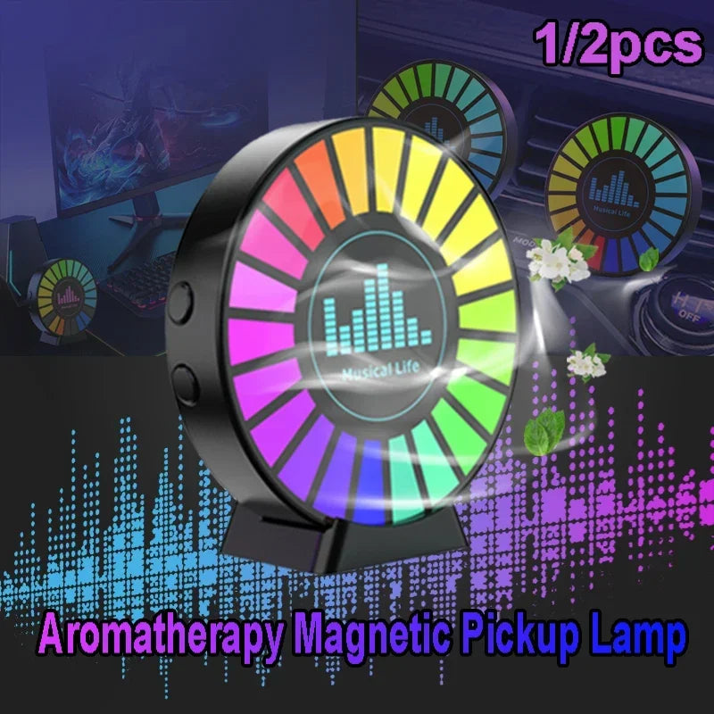 Lampada Magnetica Per Aromaterapia RGB Rotonda Ricaricabile Per Presa D Aria Auto O Stanza