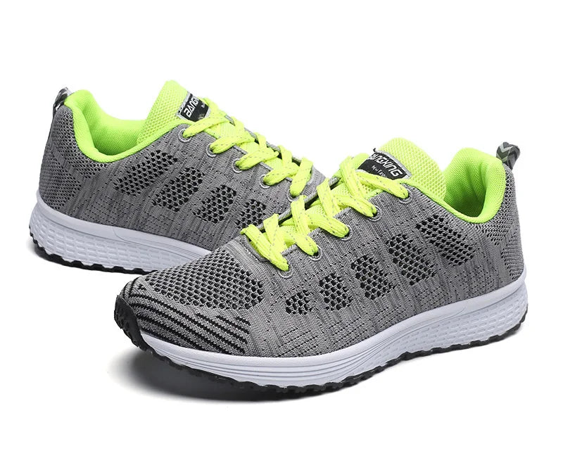 Scarpe Casual Traspiranti Da Donna Walking Mesh In Nylon Tessuto Calzature Femminili Leggere