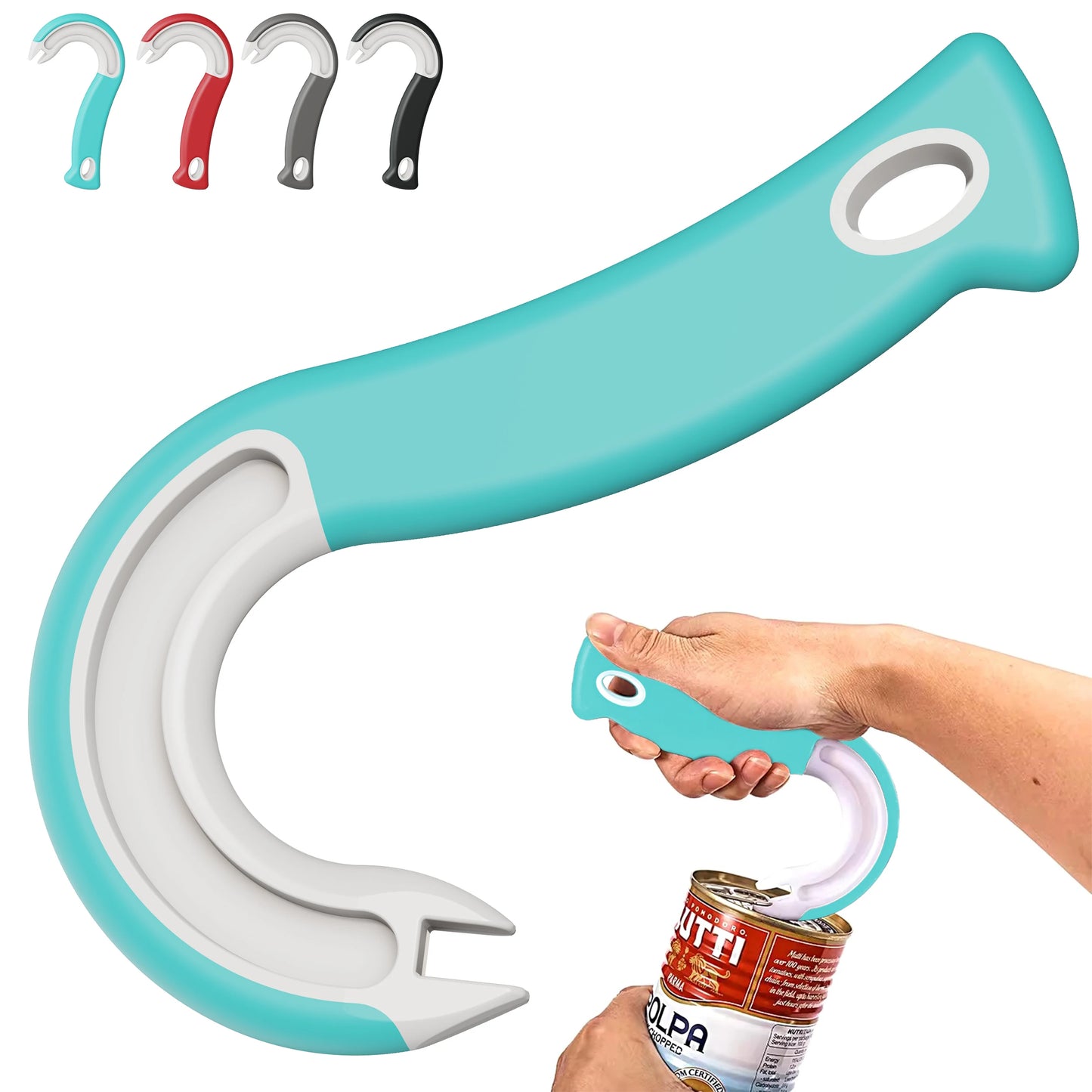 Apriscatole Easy Grip Con Gancio Presa Stabile Design Ergonomico In Plastica Resistente Per Uso Domestico E Ristorazione
